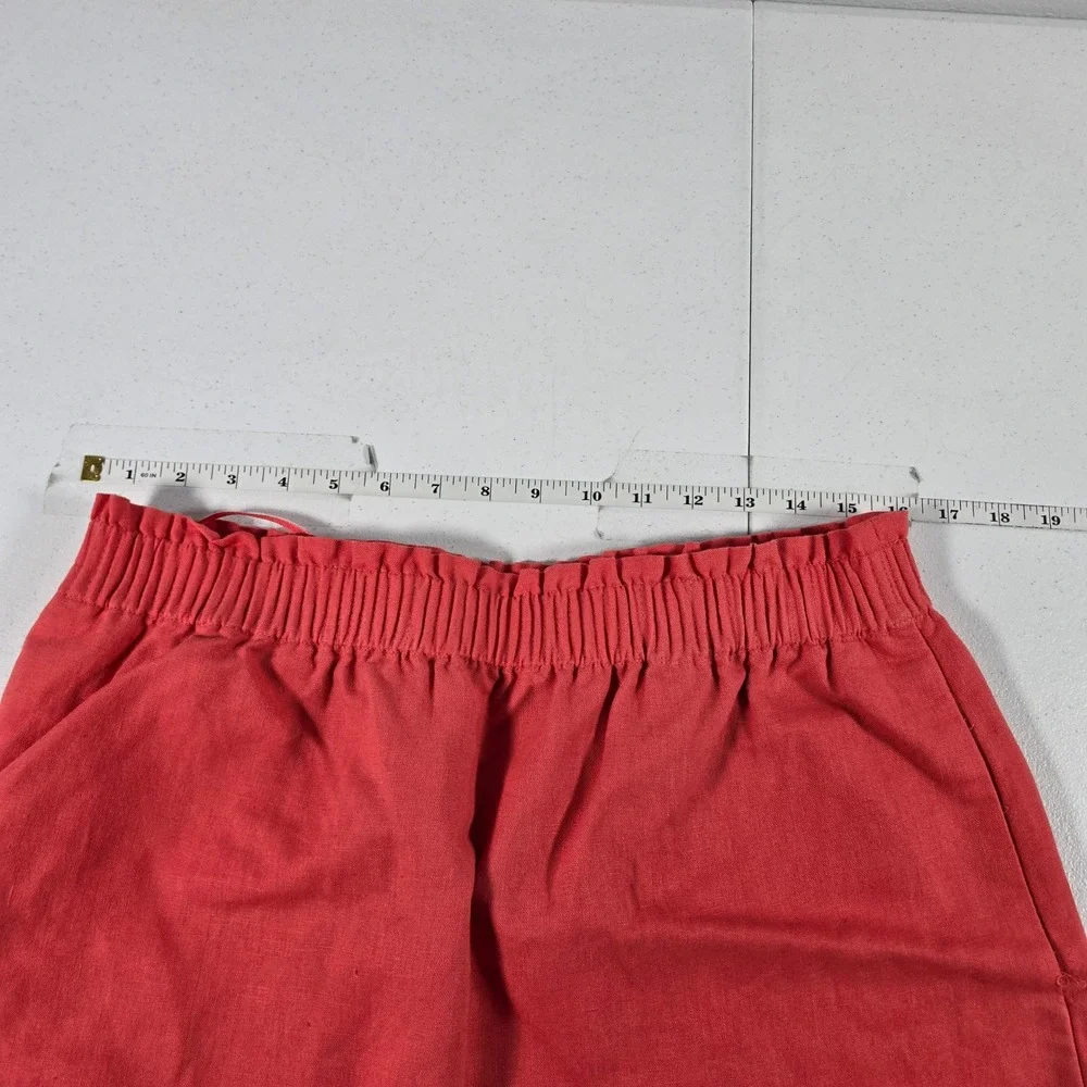 J.Crew‎ Womens Red Linen Cotton Paperbag Waist Mini Skirt 41575 Size 12